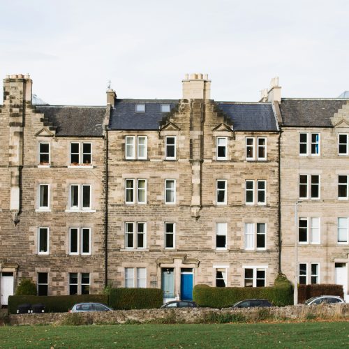 A row of old tenement flats A row of old tenement flats