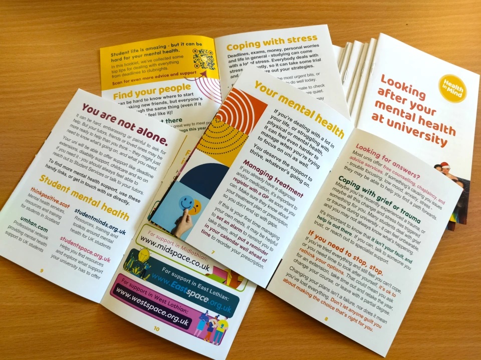 Looking after your mental health at university booklets