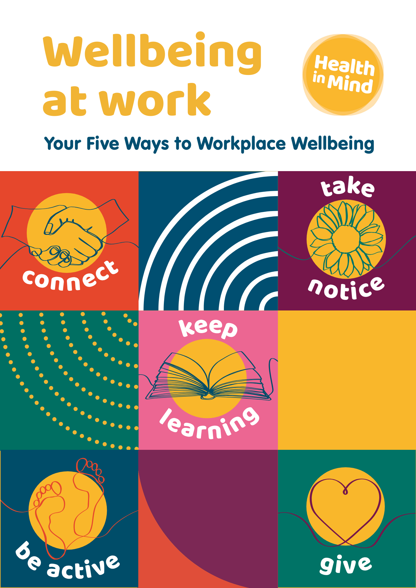 The cover of the 5 Ways to Wellbeing at Work resource